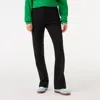 Lacoste High Waist Flare Dress Pants In Black In Black