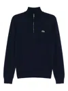 Lacoste Mens Core Essentials Quarter Zip Sweatshirt In Navy In Blue