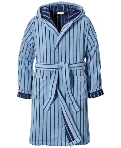 Lacoste Home Centre Mark Cotton Bath Robes In Blue