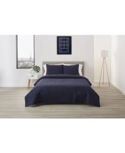Lacoste Home Closeout  Herringbone Stitch Quilt Sets In Gray