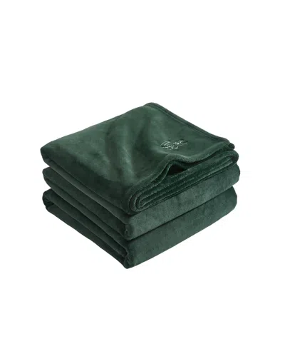 Lacoste Home Courtside Soft Touch Coco Flannel Blanket, King In Green
