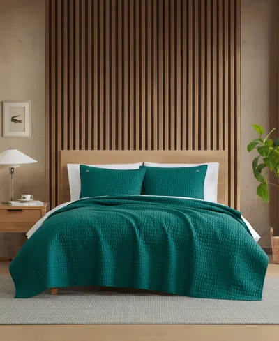 Lacoste Home Croc Scale Cotton 2-pc. Quilt Set, Twin In Green