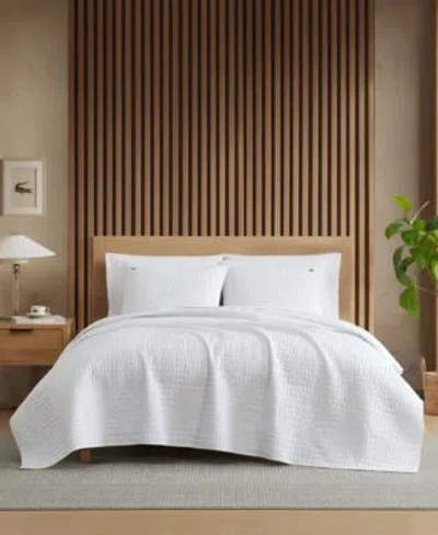 Lacoste Home Croc Scale Cotton Quilt Set In Blue