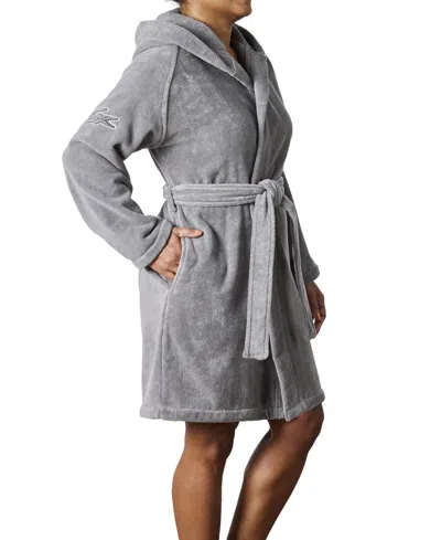 Lacoste Home Fairplay Cotton Bath Robe In Grey