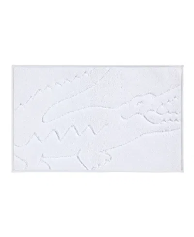 Lacoste Home Heritage Anti-microbial Bath Rug, 20" X 32" In White