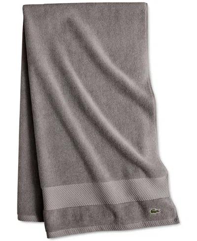 Lacoste Home Heritage Anti-microbial Supima Cotton Bath Towel, 30" X 54" In Meteorite