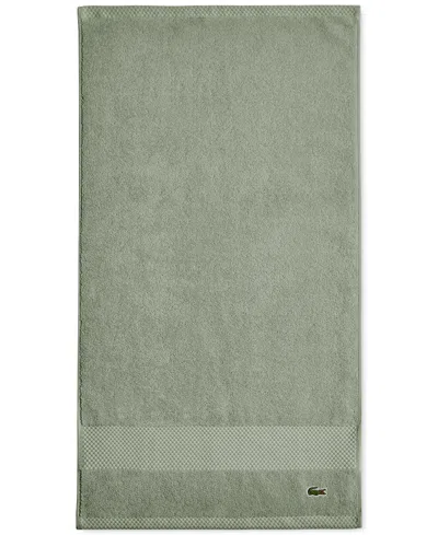 Lacoste Home Heritage Anti-microbial Supima Cotton Hand Towel, 16" X 30" In Aloe