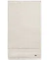 Lacoste Home Heritage Anti-microbial Supima Cotton Hand Towel, 16" X 30" In Chalk