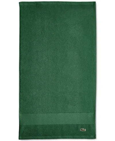 Lacoste Home Heritage Anti-microbial Supima Cotton Hand Towel, 16" X 30" In Croc Green