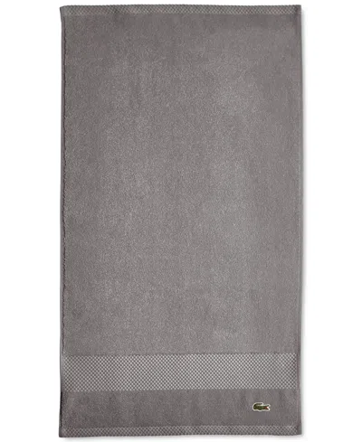 Lacoste Home Heritage Anti-microbial Supima Cotton Hand Towel, 16" X 30" In Meteorite