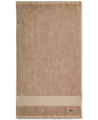 Lacoste Home Heritage Anti-microbial Supima Cotton Hand Towel, 16" X 30" In Sand