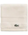 Lacoste Home Heritage Anti-microbial Supima Cotton Washcloth, 13" X 13" In Chalk