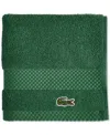Lacoste Home Heritage Anti-microbial Supima Cotton Washcloth, 13" X 13" In Croc Green