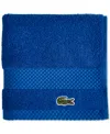 Lacoste Home Heritage Anti-microbial Supima Cotton Washcloth, 13" X 13" In Surf Blue