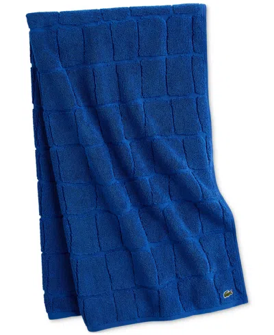 Lacoste Home Heritage Croc Scale Cotton Bath Towel, 30" X 56" In Blue