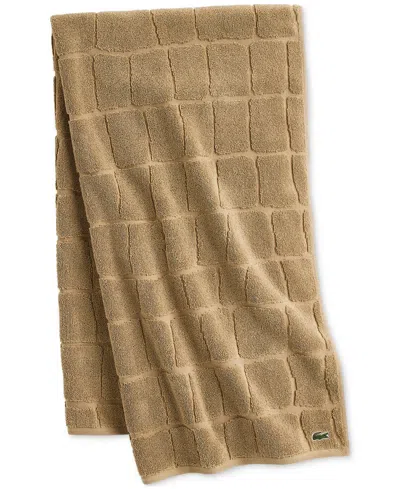 Lacoste Home Heritage Croc Scale Cotton Bath Towel, 30" X 56" In Brown