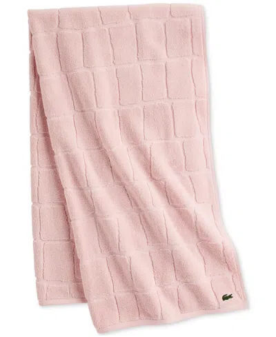 Lacoste Home Heritage Croc Scale Cotton Bath Towel, 30" X 56" In Pink