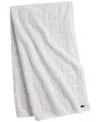 Lacoste Home Heritage Croc Scale Cotton Bath Towel, 30" X 56" In White