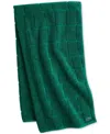 Lacoste Home Heritage Croc Scale Cotton Hand Towel, 16" X 30" In Green
