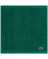 Lacoste Home Heritage Croc Scale Cotton Washcloth, 13" X 13" In Green