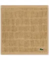 Lacoste Home Heritage Croc Scale Cotton Washcloth, 13" X 13" In Sand
