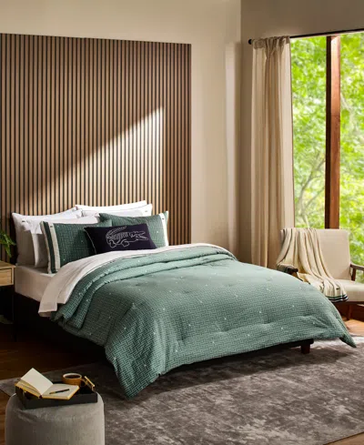Lacoste Home Heritage Geo Cotton 3-pc. Comforter Set, King In Green