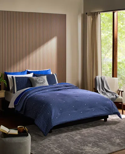 Lacoste Home Heritage Geo Cotton 3-pc. Comforter Set, King In Navy
