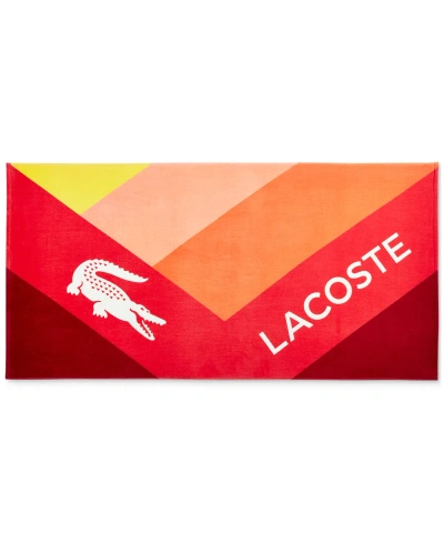 Lacoste Home Kaleidoscope Signature Cotton Beach Towel In Warm