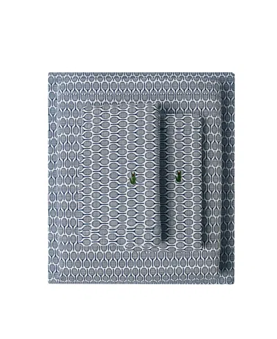 Lacoste Home Lacoste Mini Geo Logo 200-thread Count Cotton 3-pc. Sheet Set, Twin In Blue