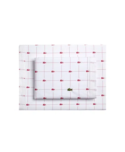 Lacoste Home Lacoste Mini Geo Logo 200-thread Count Cotton 3-pc. Sheet Set, Twin In Slice Baroque Rose