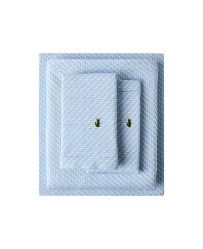 Lacoste Home Lacoste Mini Geo Logo 200-thread Count Cotton 4-pc. Sheet Set, California King In Blue