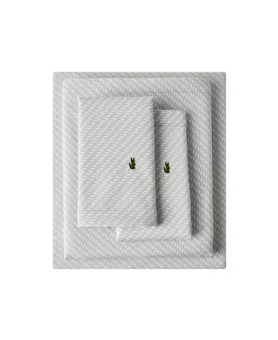 Lacoste Home Lacoste Mini Geo Logo 200-thread Count Cotton 4-pc. Sheet Set, California King In Gray