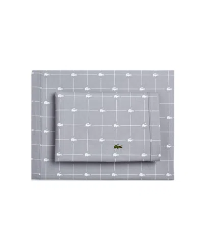 Lacoste Home Lacoste Mini Geo Logo 200-thread Count Cotton 4-pc. Sheet Set, California King In Slice Sleet