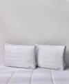 Lacoste Home Lacoste Tennis Stripe Cotton Gusseted Density Pillow In Gray