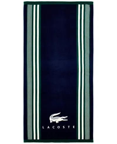Lacoste Home Oki Cotton Beach Towel In Navy
