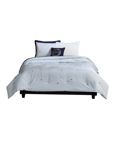 Lacoste Home Pinstripe Croc Cotton 2-pc. Comforter Set, Twin In Blue