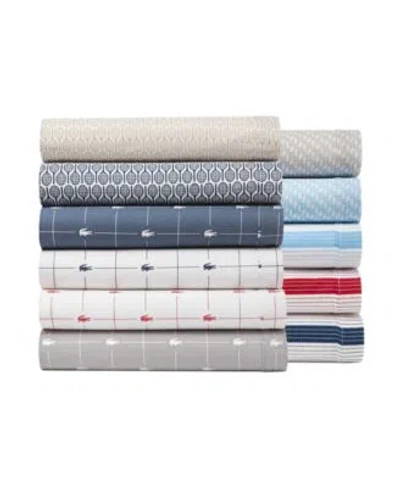 Lacoste Home Printed Cotton Percale Sheet Sets In Slice Vintage Indigo