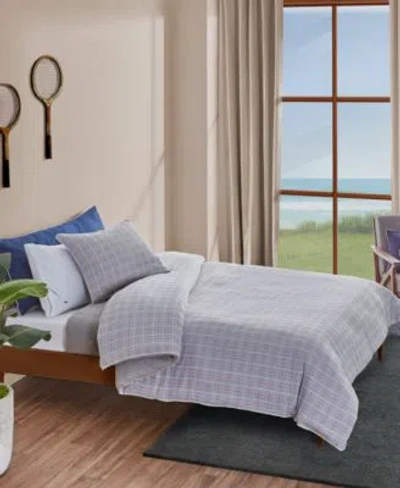 Lacoste Home Racquet Check Comforter Sets In Grey