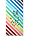 Lacoste Home Rainbow Big Croc Cotton Beach Towel, 36" X 72" In Multi