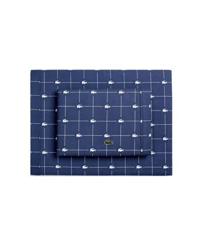 Lacoste Home Slice Sheet Set, Queen In Vintage Indigo