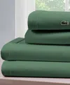 Lacoste Home Solid Cotton Percale Pillowcase Pair, King In Ivy Green