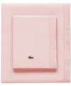 Lacoste Home Solid Cotton Percale Sheet Set, King In Iced Pink