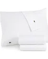 Lacoste Home Solid Cotton Percale Sheet Set, Full In White