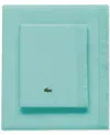 Lacoste Home Solid Cotton Percale Sheet Set, Twin Xl In Blue