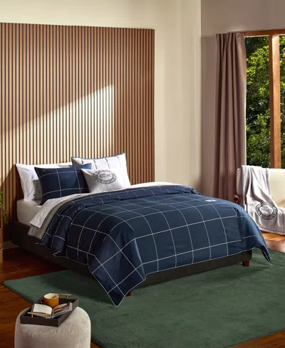 Lacoste Home Tennis Checks Cotton 2-pc. Comforter Set, Twin In Blue