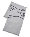 Lacoste Home Vintage-like Croc Throw Bedding In Gray