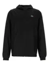 Lacoste Hooded Jacket Elastic Cuffs In Black