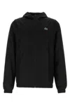 Lacoste Hooded Jacket Elastic Cuffs In Black