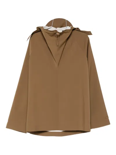 Lacoste Hooded Jacket In Brown