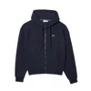 Shop Lacoste Hooded Sweatshirt In Double-sided Piqué Fabric In Black